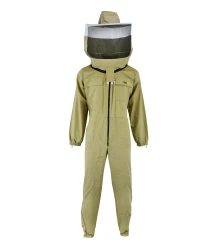 Beekeeper coverall Premium, round hood khaki - BeeFun®