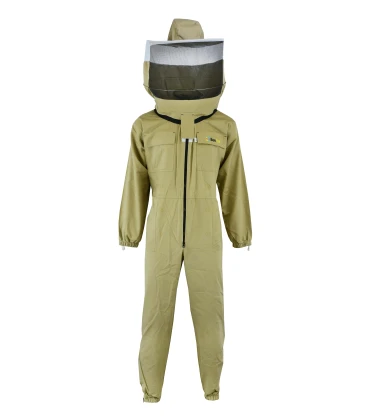 Beekeeper coverall Premium, round hood khaki - BeeFun®