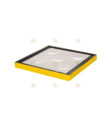 Intermediate bottom savings cabinet yellow lacquered polystyrene