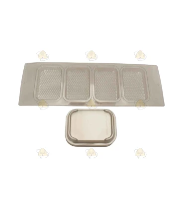 Rack honey trays and lids for Simplex eye strainer