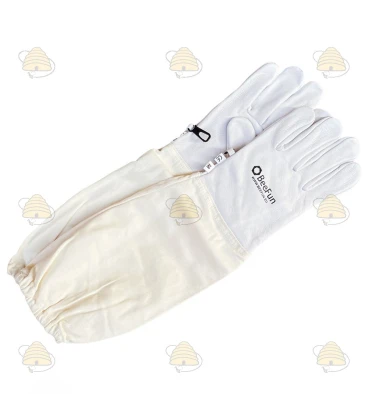 Guantes de apicultor de cuero y algodón blanco - BeeFun