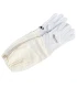 Beekeeper gloves, leather & cotton white - BeeFun®