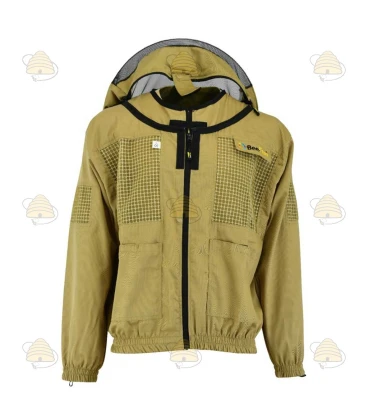 Beekeeper jacket semi-AirFree, round hood khaki - BeeFun® (finished is finished)