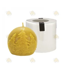 Christmas ball with Christmas tree image, cast