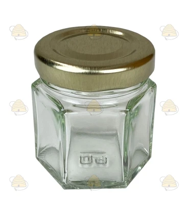 45 ml of 50 gram honingpot zonder deksel, hexagonaal model (6-hoekig)