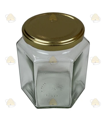390ml / 500 gr met deksel, hexagonaal, zeshoekig