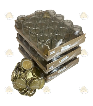 390ml / 500 gr met deksel, hexagonaal, zeshoekig