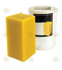 Tall cube candle, cast