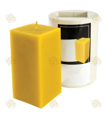 Tall cube candle, cast