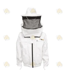 Beekeeper jacket Deluxe, round hood white - BeeFun®