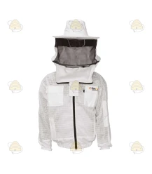 Beekeeping jacket AirFree, round hood white - BeeFun®