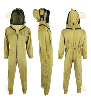 Beekeeper coverall Premium, English hood khaki - BeeFun®