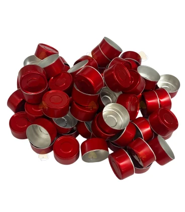 Waxinelicht bakjes rood aluminium - 100 stuks (37,5 x 19,5h)