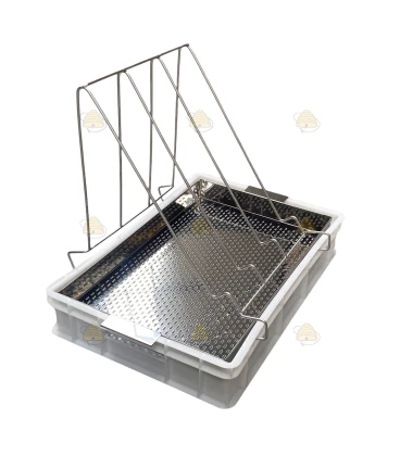 Ontzegelbak 10 cm met RVS zeef