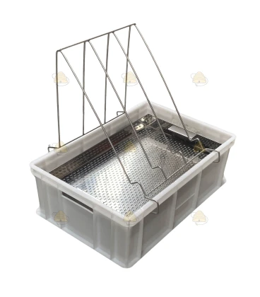 Ontzegelbak 10 cm met RVS zeef
