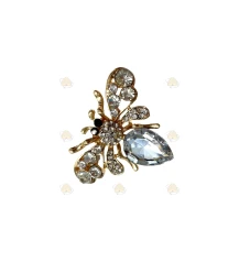 Broche, bijtje met diamant look