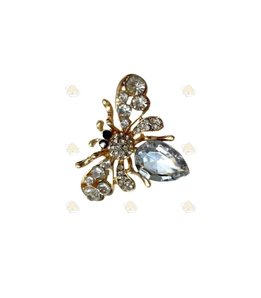 Broche, bijtje met diamant look