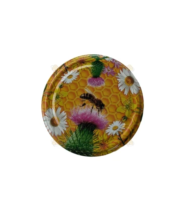Doos natuurlijke bloemen, bij & raatmotief deksels, 82 mm TO - 700 stuks