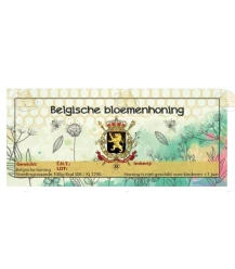 Belgische bloemenhoning aquarel etiket (rechthoekig)