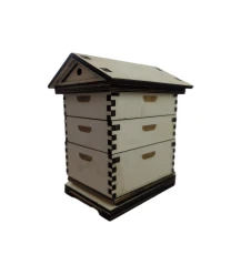 Mini bijenkast hout 3D Puntdak